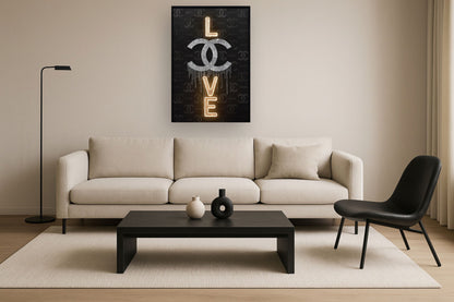 Glowing Urban Glam - 33" x 48" Framed Wall Art - Black
