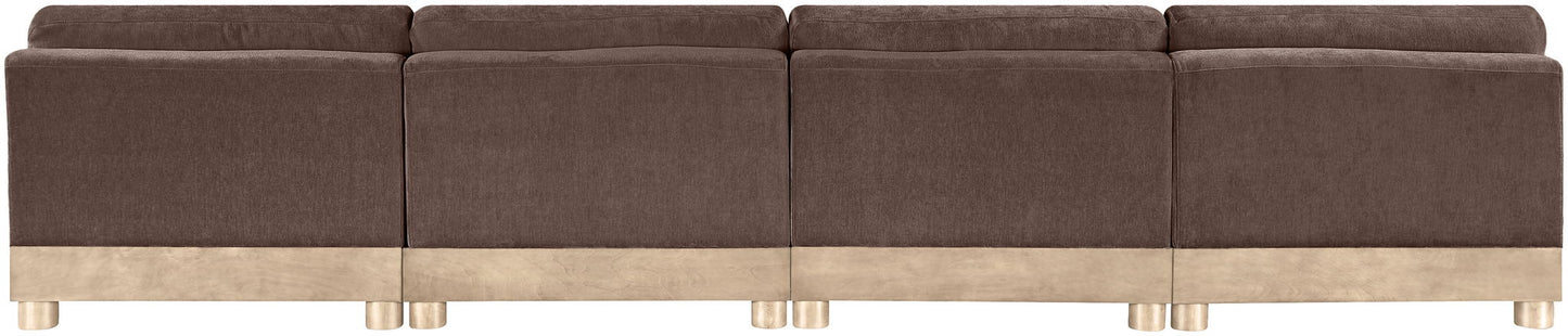 Turin - Chenille Fabric Upholstered Modular Sectional - Brown