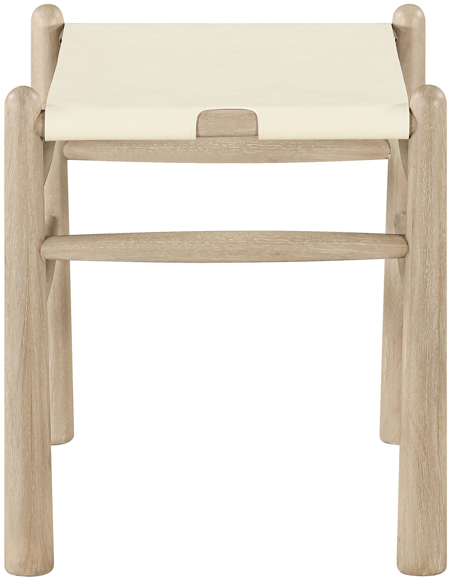 Santos - Faux Leather Upholstered Bench - Natural Frame