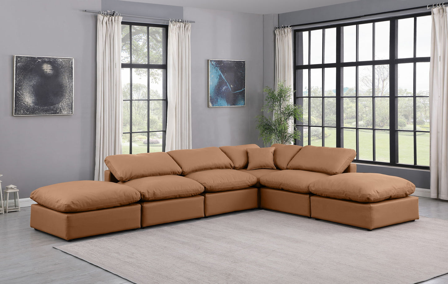 Indulge - Faux Leather 6 Piece Modular Armless Sectional