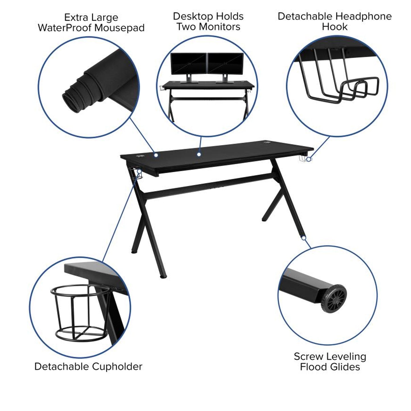 Flash Furniture - Gaming Chair & Desk Combo - Gray