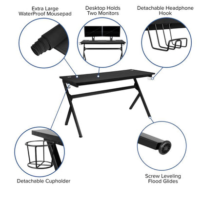 Flash Furniture - Gaming Chair & Desk Combo - Gray