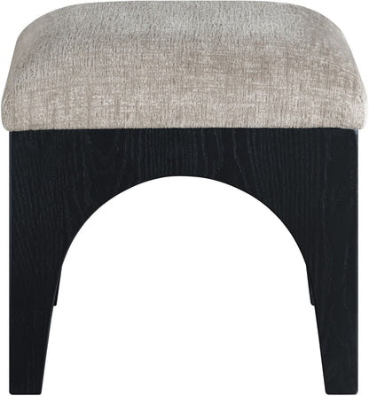 Lawson - Chenille Fabric Ottoman - Black Base