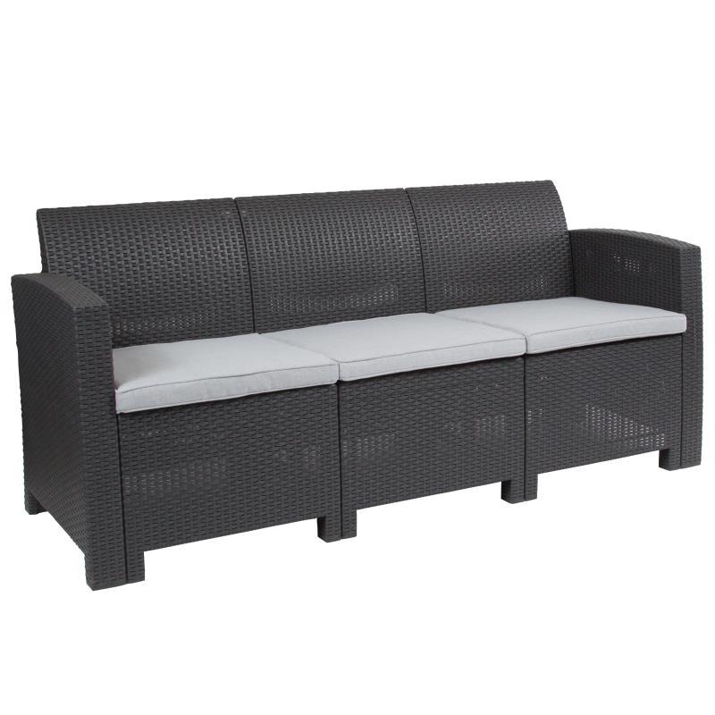 Flash Furniture - All Weather Sofa - Dark Gray