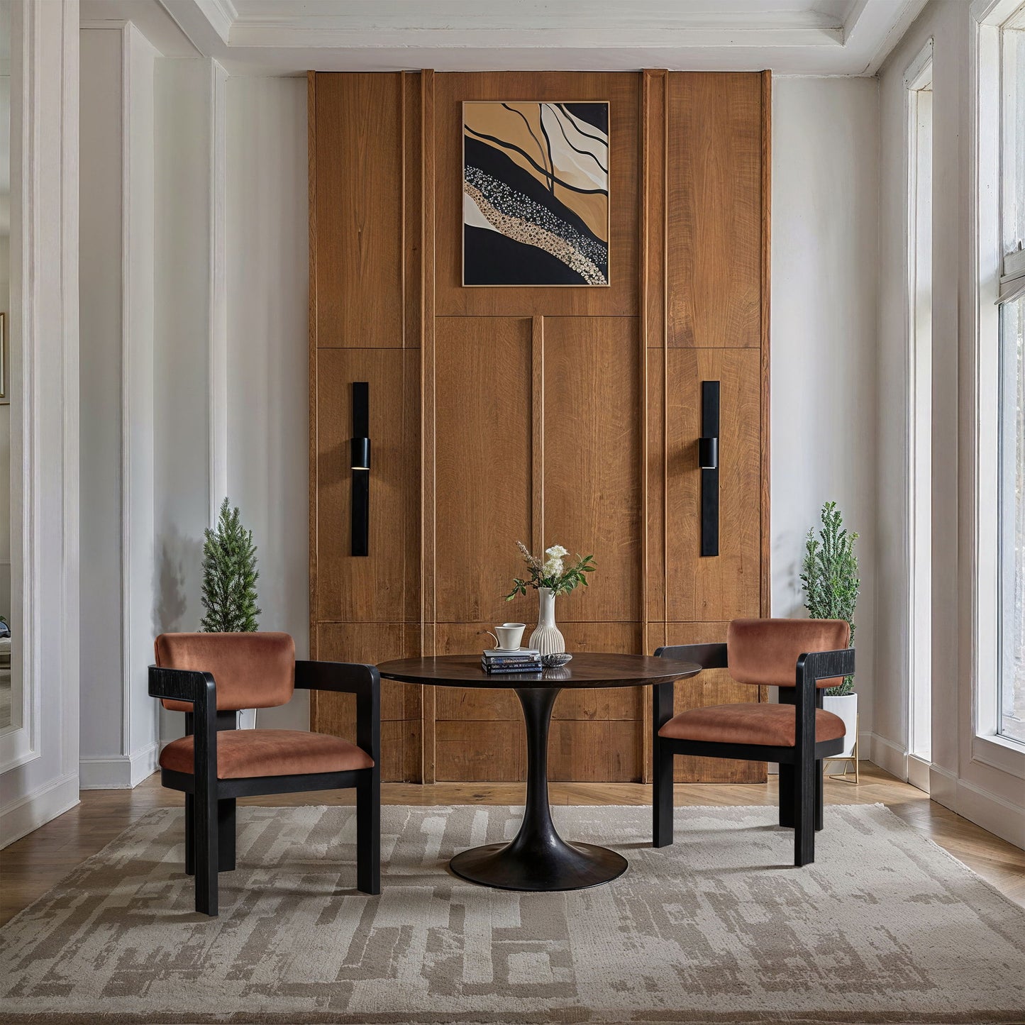 Sacha - Velvet Dining Chair With Black Base (Set of 2)