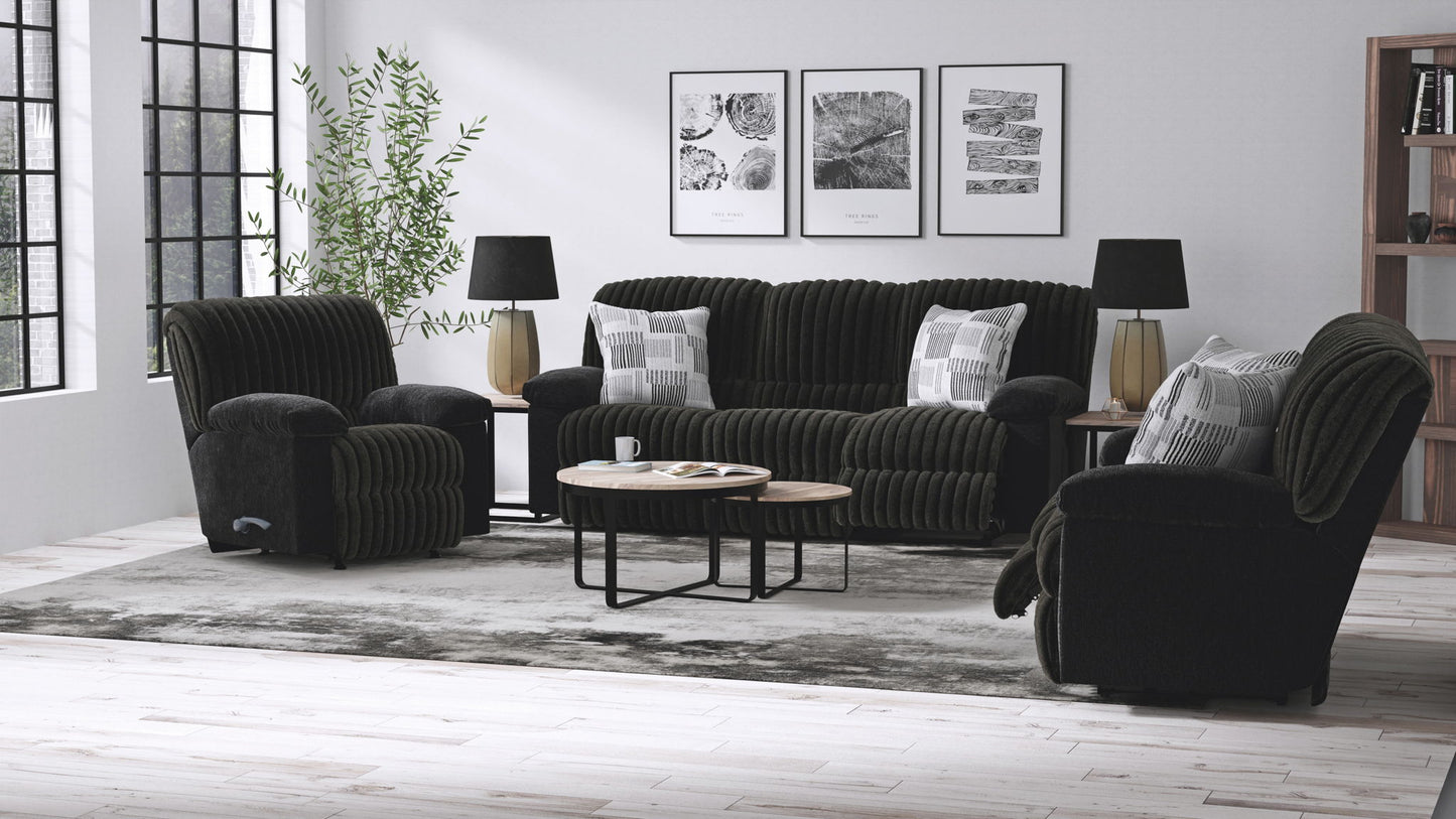 Comet - Power Lay Flat Reclining Loveseat - Black