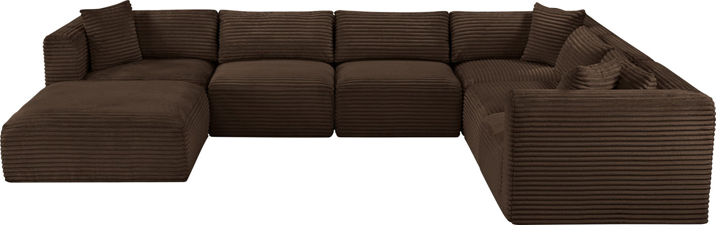 Shaggy - 7 Piece Modular U-Shaped Sectional With Ottoman