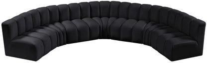 Arc - Velvet 7 Piece U-Shaped Modular Sofa