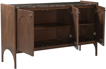Veya - 57" Genuine Marble And Mango Wood Sideboard / Buffet