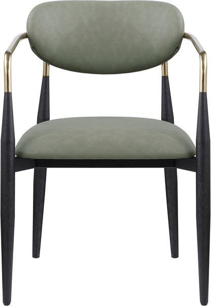 Ronda - Vegan Leather Upholstered Dining Arm Chair - Black Legs