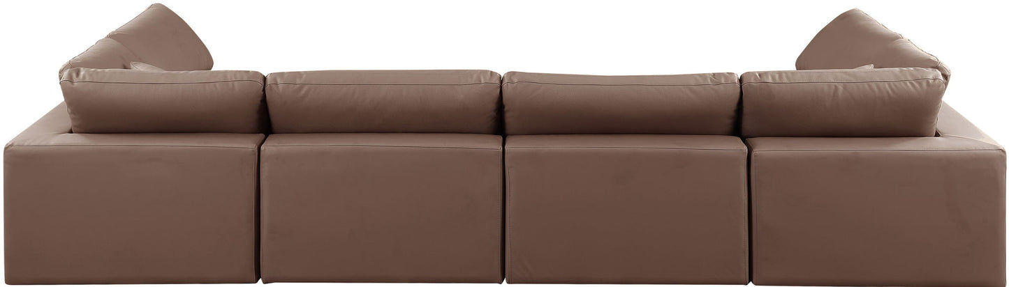 Comfy - 6 Piece Faux Leather Modular Armless Sectional