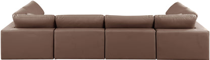 Comfy - 6 Piece Faux Leather Modular Armless Sectional