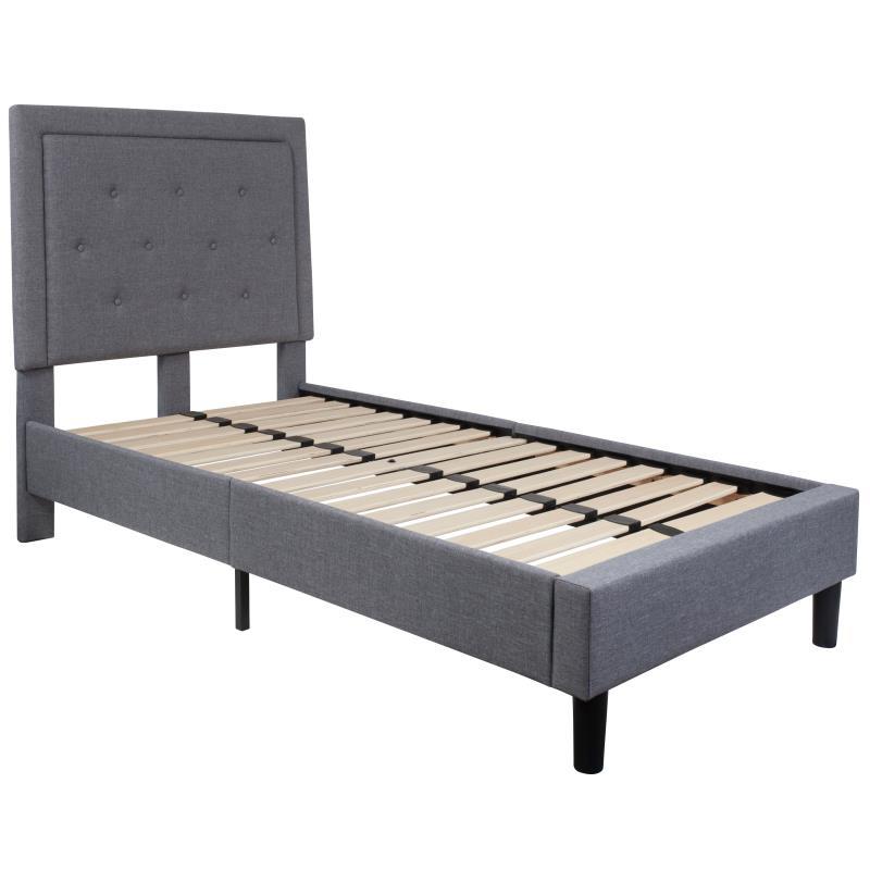 Flash Furniture - Twin Size Roxbury Platform Bed Frame - Light Gray