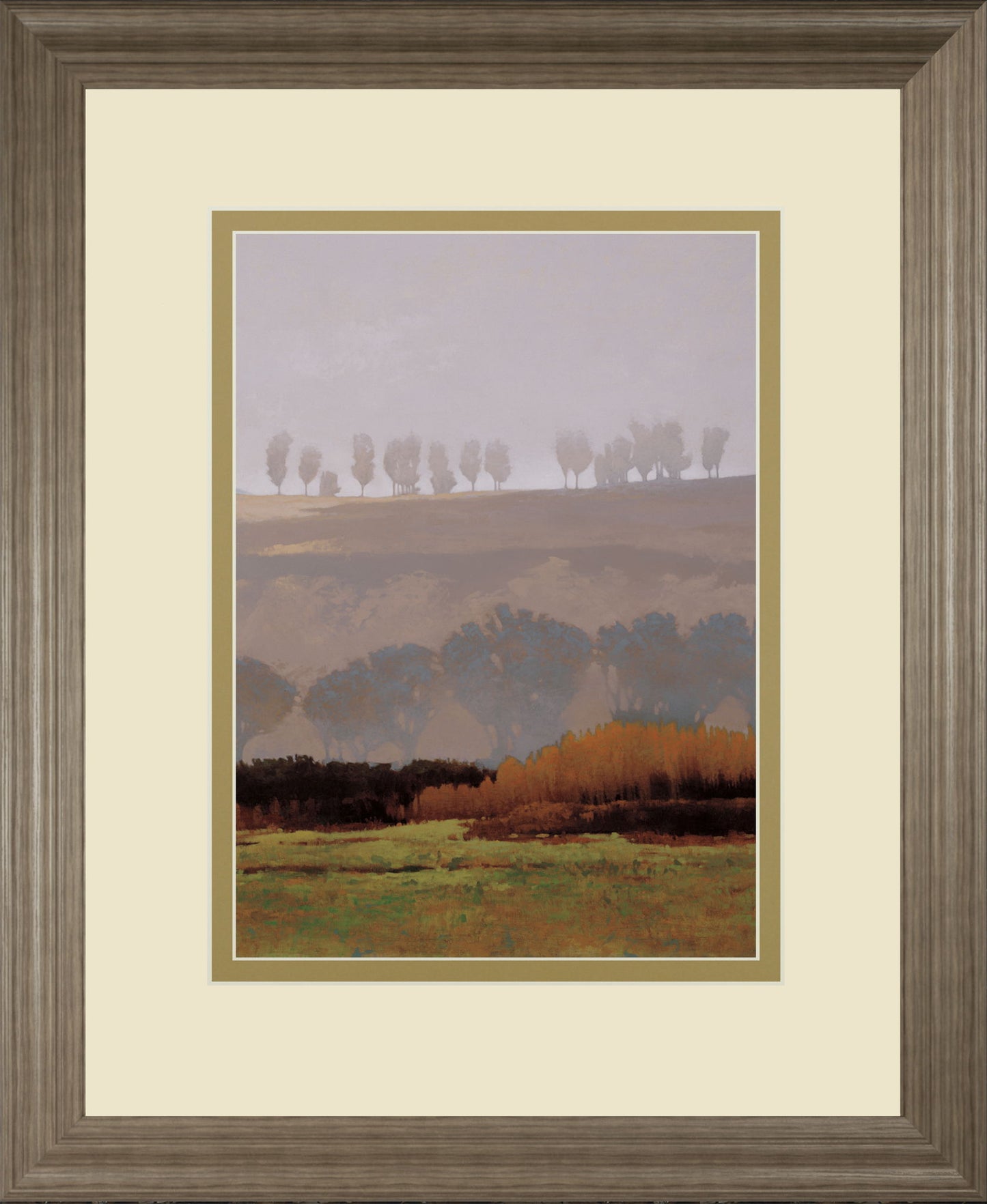 Trees Above The River By M. Bohne - Framed Print Wall Art - Light Brown