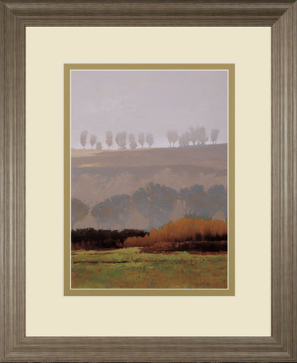 Trees Above The River By M. Bohne - Framed Print Wall Art - Light Brown