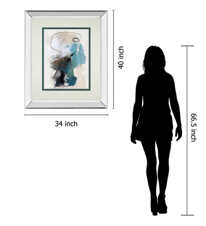 In The Middle I By Barnes Mirrored Frame - Beige