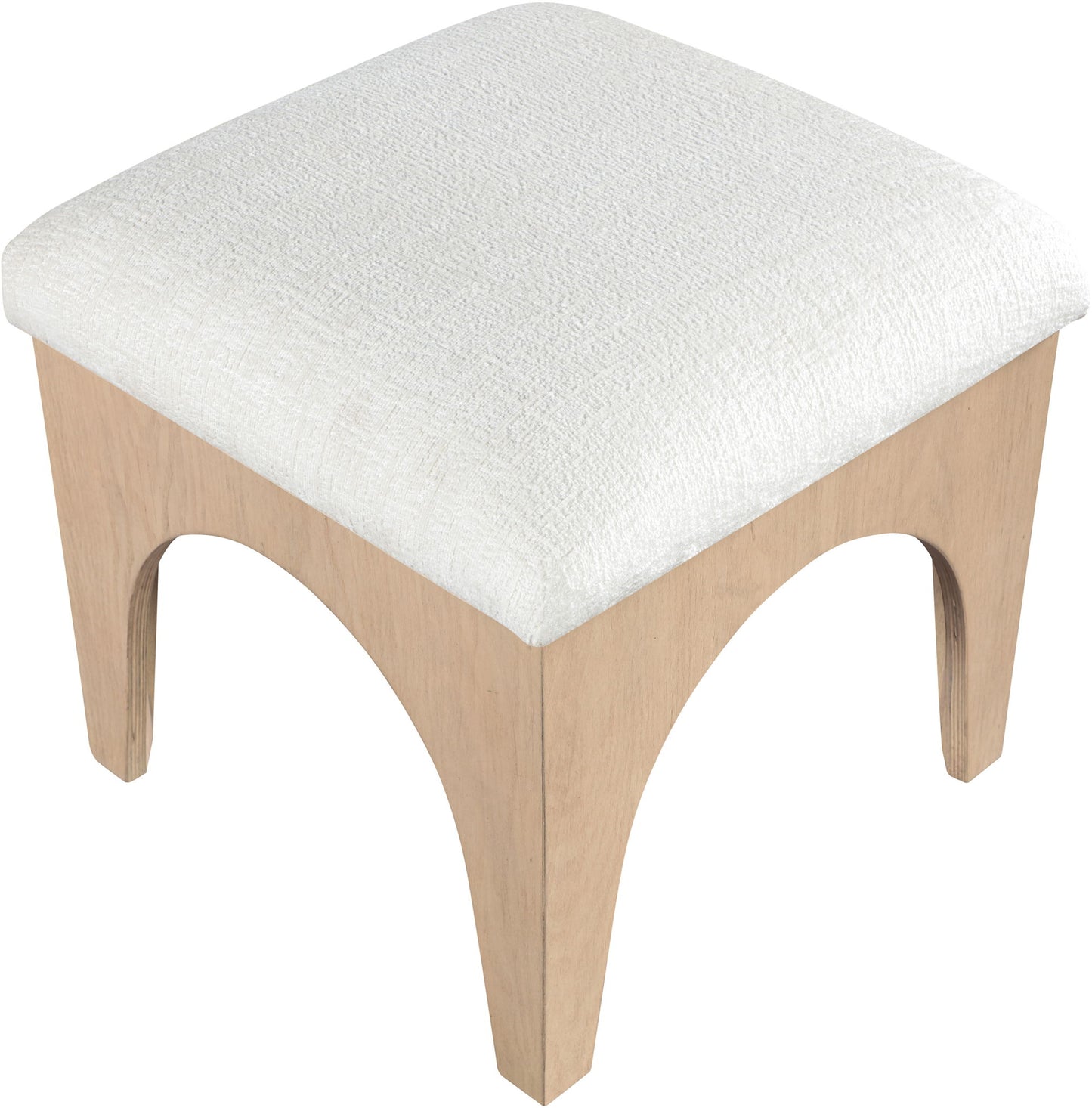 Lawson - Chenille Fabric Ottoman - Natural Base