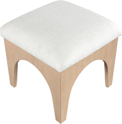 Lawson - Chenille Fabric Ottoman - Natural Base