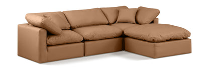Indulge - Faux Leather 4 Piece Modular Sectional With Chaise