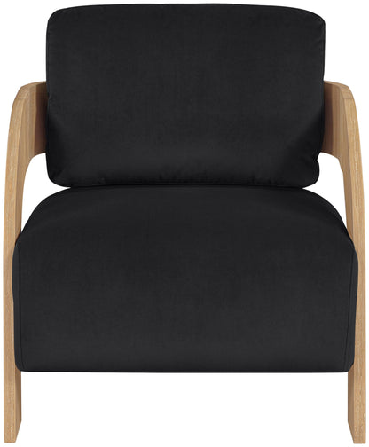Cedra - Velvet Performance Fabric Upholstered Accent Chair - Natural Frame