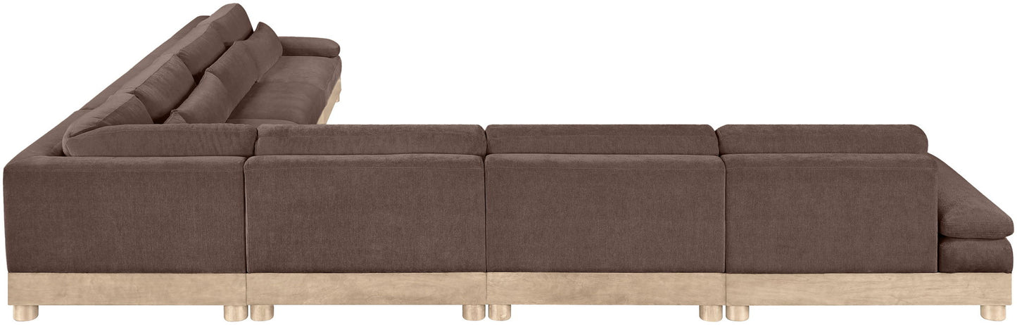 Turin - Chenille Fabric Upholstered Modular Sectional - Brown