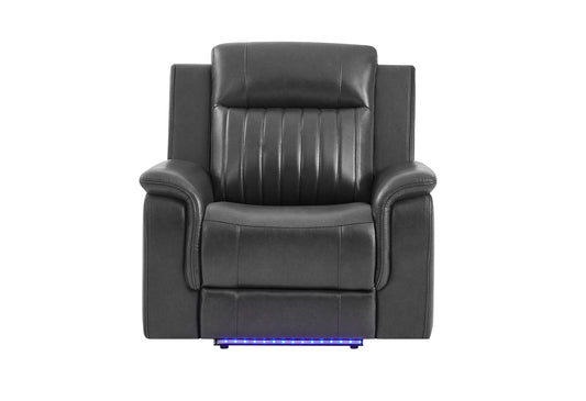 U8879 - Power Recliner With LED - Charcoal