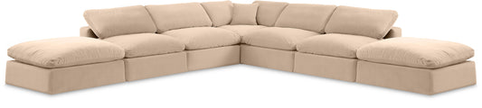 Comfy - 7 Piece Velvet Modular Corner Sectional
