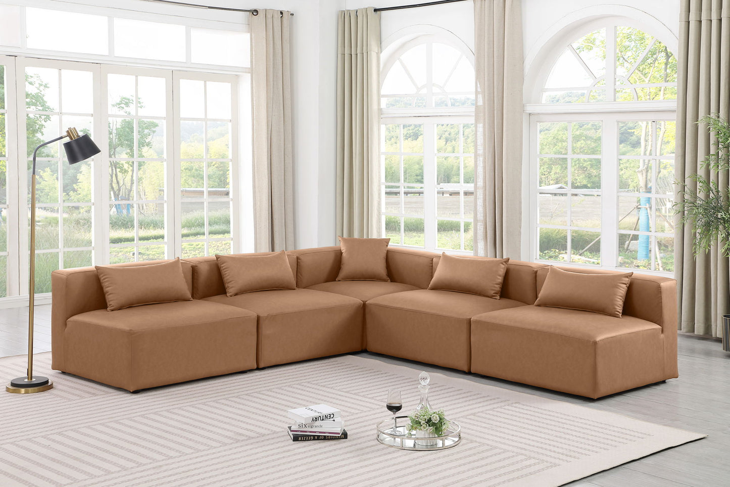Cube - 5 Piece Modular Corner Armless Sectional