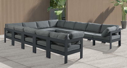 Nizuc - Outdoor Patio 12 Piece Modular Sectional With Gray Frame