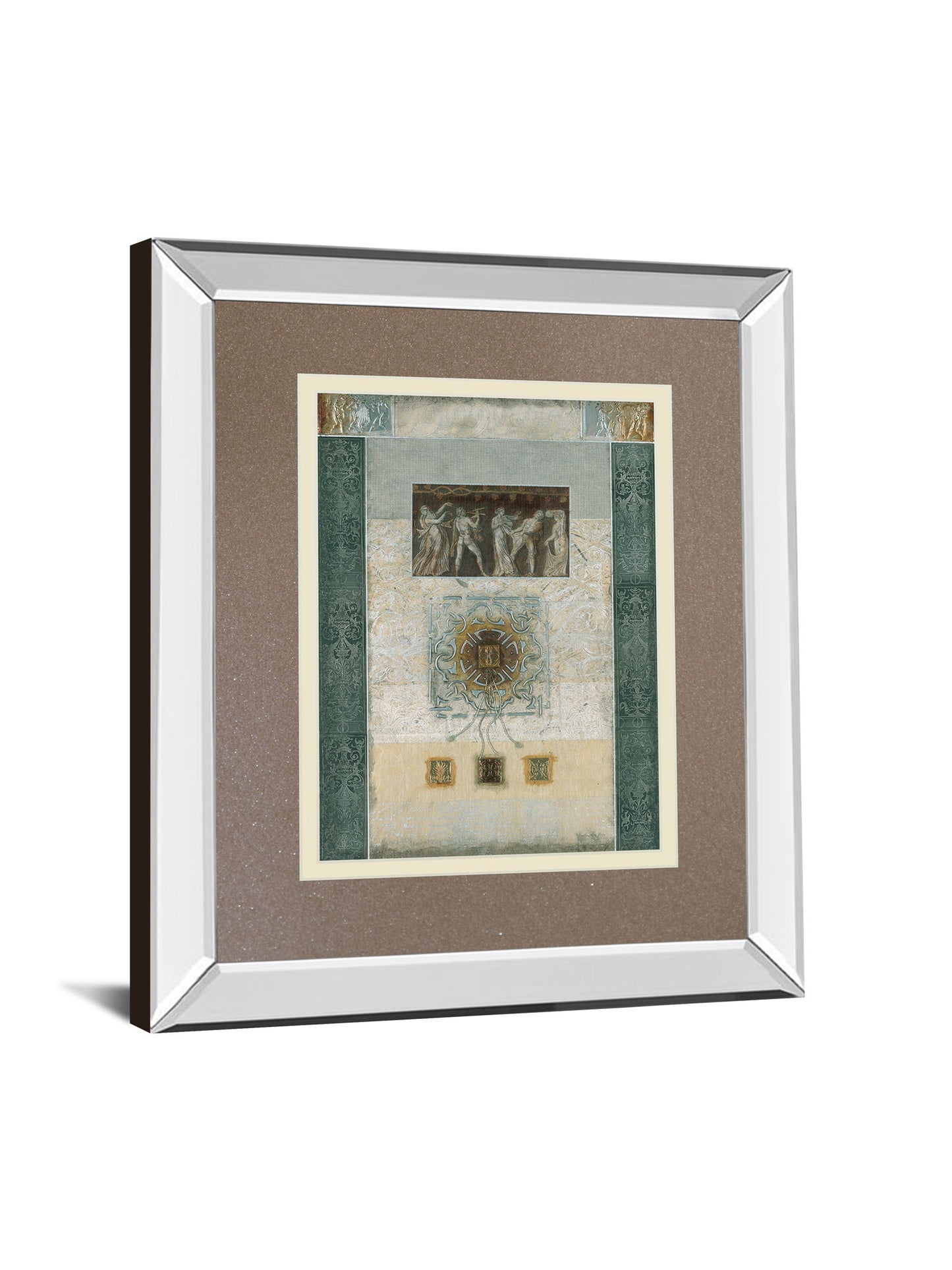 Romanesque Il By Douglas - Mirror Framed Print Wall Art - Light Brown