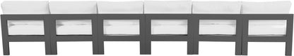 Nizuc - Outdoor Patio 6 Seat Armless Modular Sofa With Gray Frame