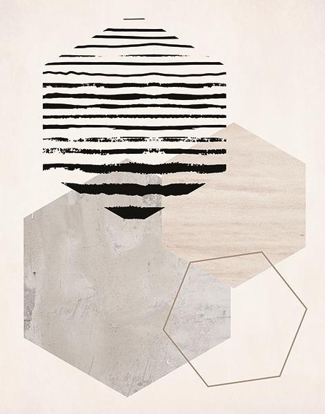 Hexagonal Display II By Daniela Santiago - Beige