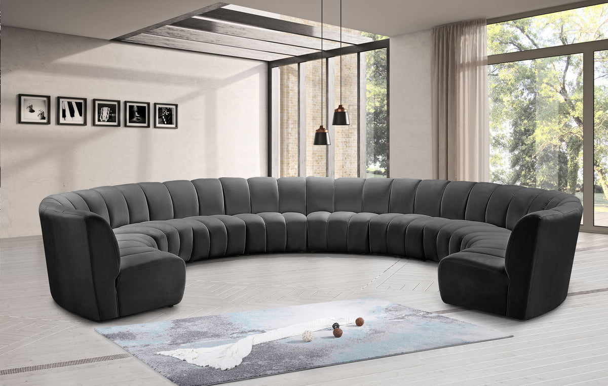 Infinity - 10 Piece Velvet Modular Sectional