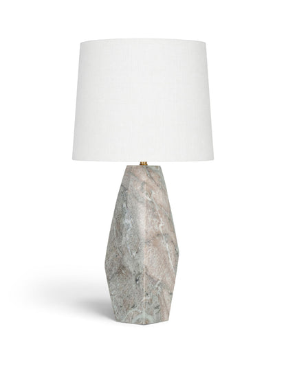 Seraphine - Genuine Marble And Linen Textured Fabric Table Lamp