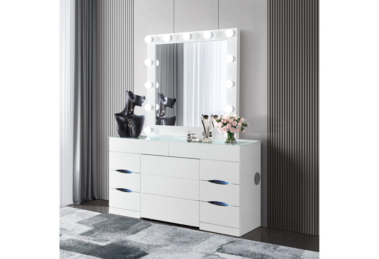 Ella - Vanity With Speaker - White