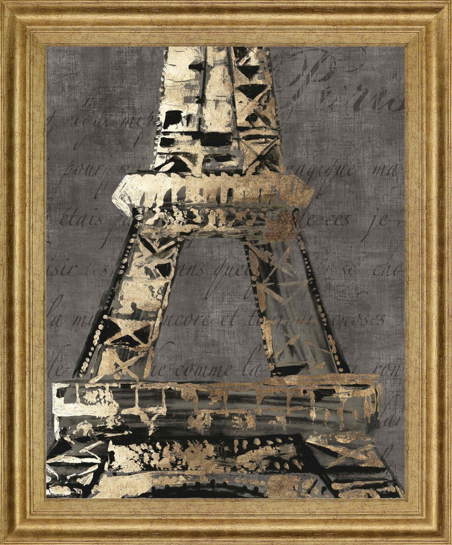Gilded Tower - 28" x 34" Framed Wall Art - Gold