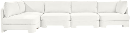 Hammond - Velvet Performance Fabric Upholstered 5 Piece L-Shaped Sectional