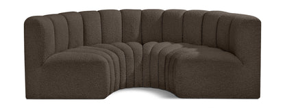 Arc - Boucle Fabric 4 Piece U-Shaped Modular Sofa