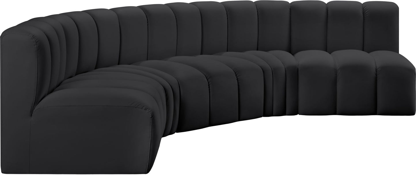Arc - Faux Leather 5 Piece U-Shaped Modular Sofa