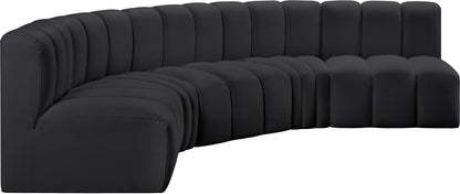 Arc - Faux Leather 5 Piece U-Shaped Modular Sofa