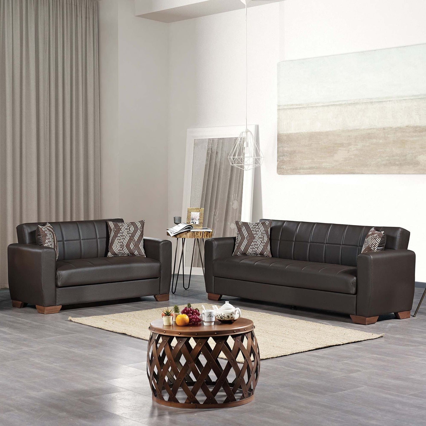 Ottomanson Barato - Upholstered Convertible Loveseat With Storage