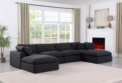 Comfy - 6 Piece Linen Modular Double Chaise Sectional