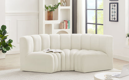 Arc - Velvet 3 Piece Modular U-Shaped Sofa