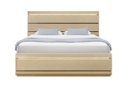 Genesis - Queen Bed With LED - Gold