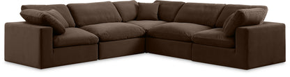 Comfy - 5 Piece Velvet Modular Corner Sectional