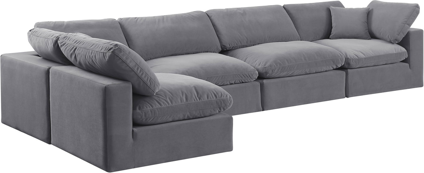 Comfy - 5 Piece Velvet Modular Sectional