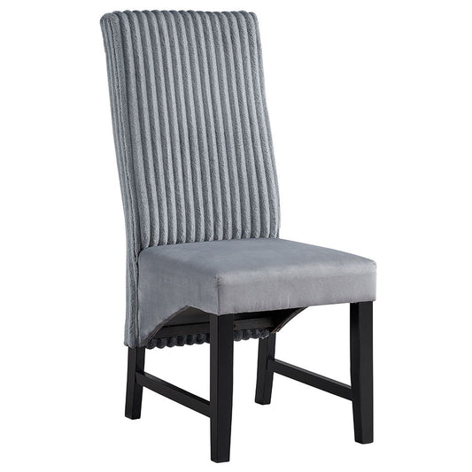 Kini - Side Chair (Set of 2) - Gray Corduroy & Black