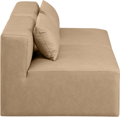 Cube - Modular 2 Piece Armless Sofa - Tan