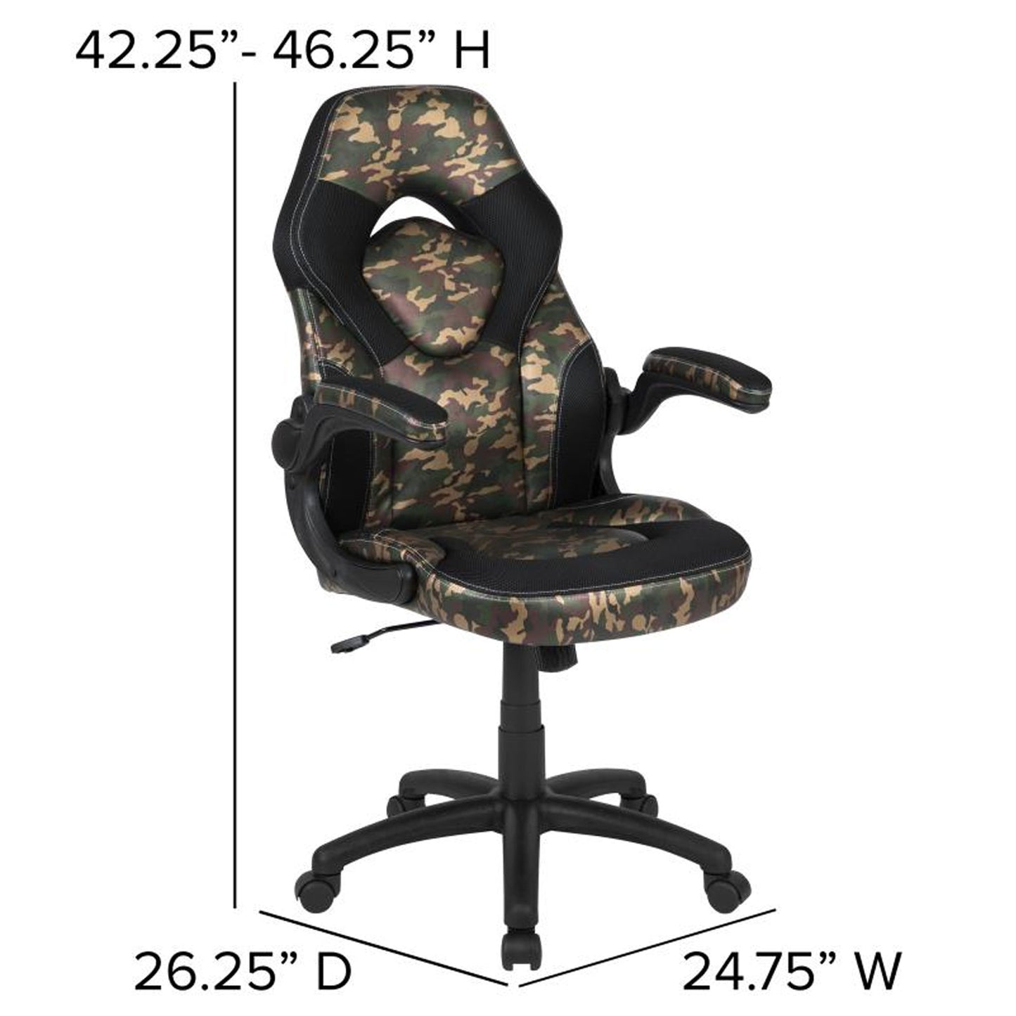 Flash Furniture - 2 Piece Ergonomic Racing Style Gaming - Camo
