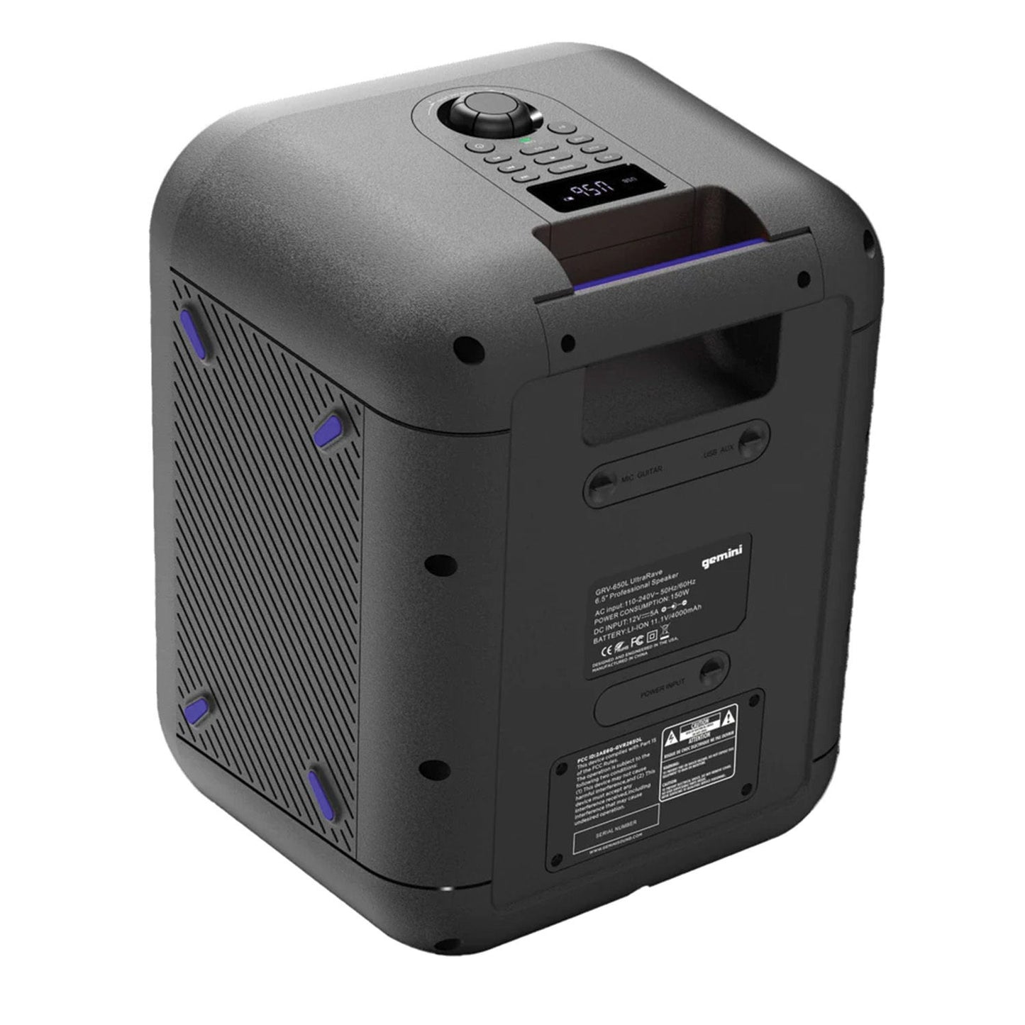 Gemini - 320W 6.5" Pro Speaker With LED Lighting - Black
